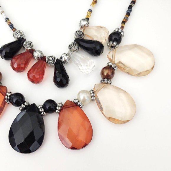 Double strand seed bead & teardrop beaded necklace - Picture 11 of 11